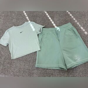 Nike womens Mint Green Athletic Shorts crop top outfit